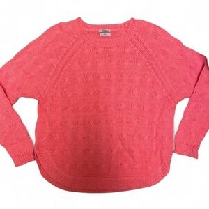 Madewell Bright Pink Cable Knit Wallace Sweater